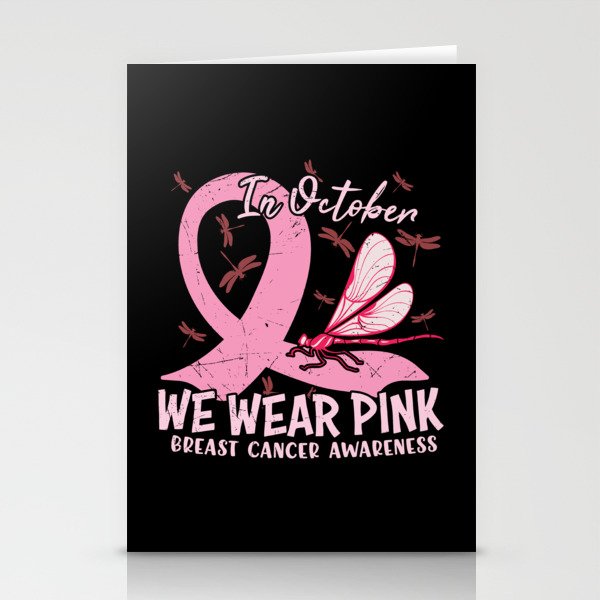 In October We Wear Pink Breast Cancer Stationery Cards