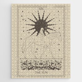 The Sun Card, Sun girl and horse print, Major Arcana, Divination, Magic girl Jigsaw Puzzle