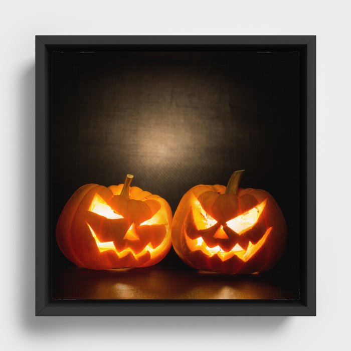 Halloween Pumpkins Framed Canvas
