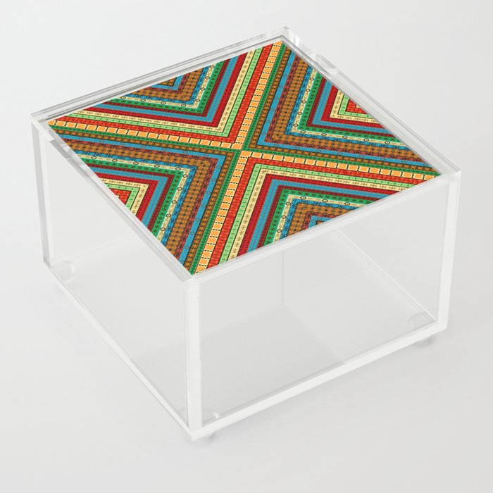 Colored african geometrical motifs background Acrylic Box