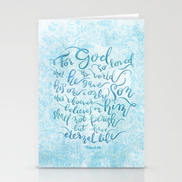 For God So Loved the World - John 3:16 Stationery Cards
