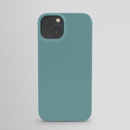 Medium Aqua Gray Solid Color Pantone Nile Blue 15-5210 TCX Shades of Blue-green Hues iPhone Case