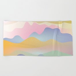 Morning glow Ombre landscape  Beach Towel