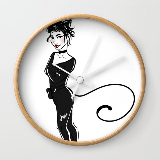 Cat Got Your Tongue Wall Clock By Jemyartshop Society6