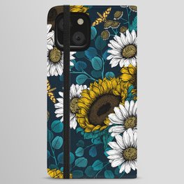 Sunflowers and daisies, summer garden iPhone Wallet Case
