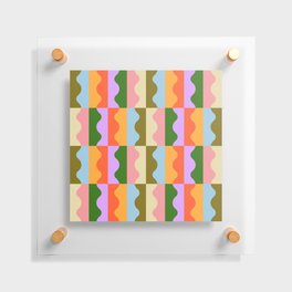 Funky Wavy Color Block Pattern Floating Acrylic Print