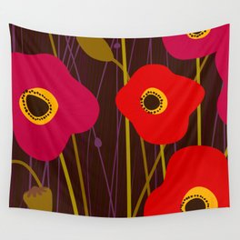 Red Poppy Flowers by Friztin Wall Tapestry