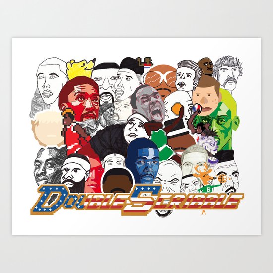 Double Scribble Art Print
