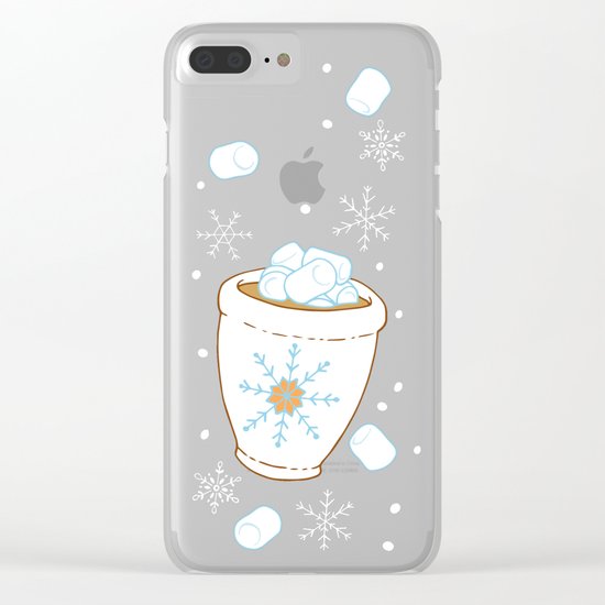 Snowing Marshmallows Clear iPhone Case