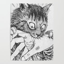 scary cats gift art design cats Lovers kitty for kids girls Poster