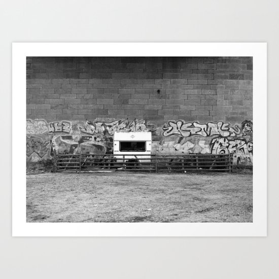 Campsite under the Bridge Art Print