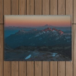 Mount Hood sunset from Mount Rainier Outdoor Rug