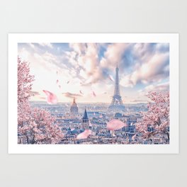 French sakura Art Print