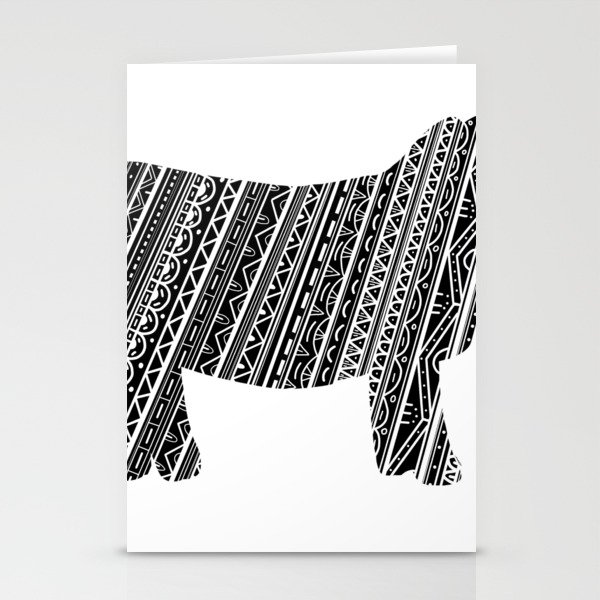 Mandala Heifer Cow Silhouette Stationery Cards