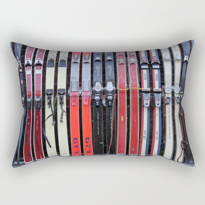 Skis with Bindings Rectangular Pillow
