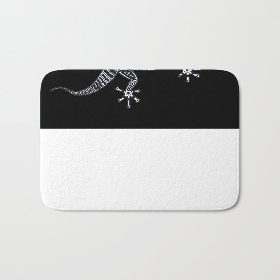 Ornate Lizard (b&w version) Bath Mat