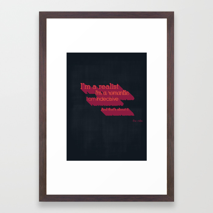 Lyrics Poster The Cribs I M A Realist Framed Art Print By