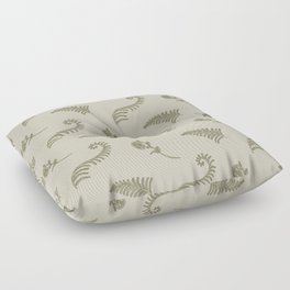 Retro botanical fern frond pattern. Floor Pillow