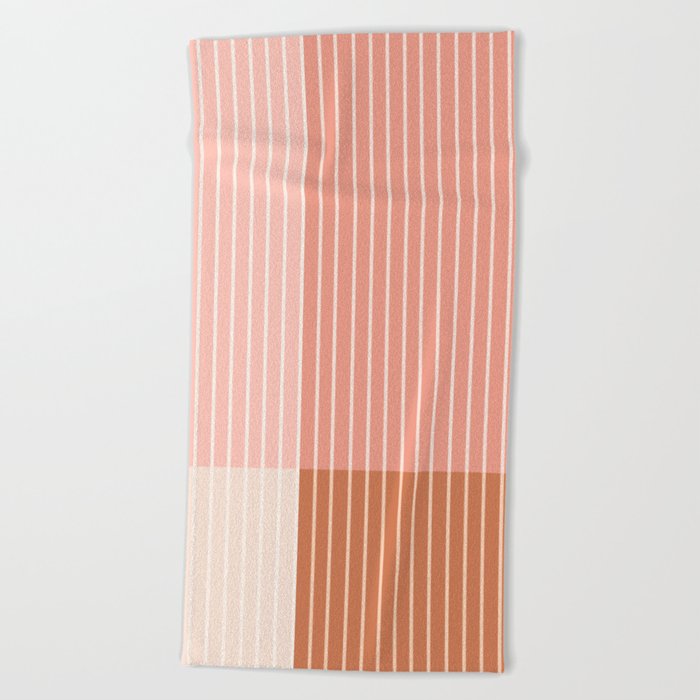 Color Block Line Abstract XVI Beach Towel