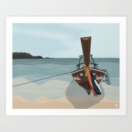 Long-tail Boat Travels.  Art Print