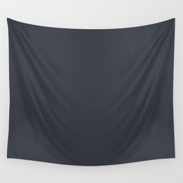 Dark Gray Blue Solid Color Pantone Collegiate Blue 19-4051 TCX Shades of Black Hues Wall Tapestry