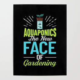 Aquaponic Fish Tank System Farmer Gardening Poster