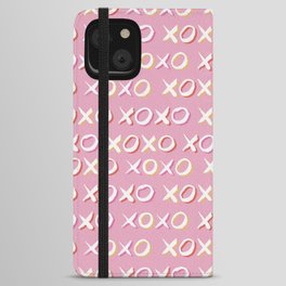 Pink XOXO Pattern iPhone Wallet Case
