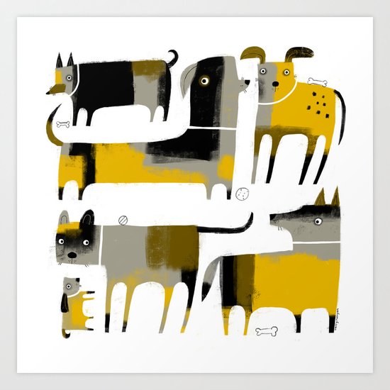 PATCHWORK DOGS Art Print
