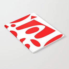 Red and white abstract art organic decorative Notebook