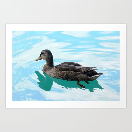 duck and lake Art Print