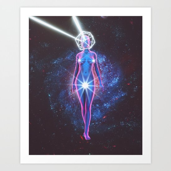Starry Sky Emoji & Diamond Emoji Art Print