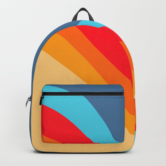 Wavy Retro Vibes- Colorful Art Pattern Design Backpack