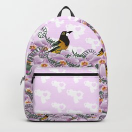 VENEZUELAN orchids and birds Backpack | Graphicdesign, Birds, Folk, Venezuela, Violet, Floral, Orchids, Flowers, Girly, Turpial 