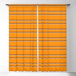 [ Thumbnail: Dark Orange, Brown & Tan Colored Lined/Striped Pattern Blackout Curtain ]