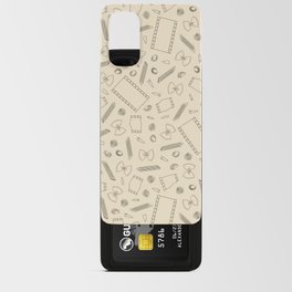 Macaroni Art Outlines on a Cream Background Android Card Case