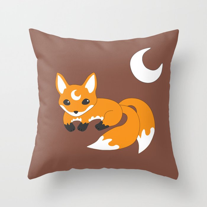 Kitsune Fox Throw Pillow
