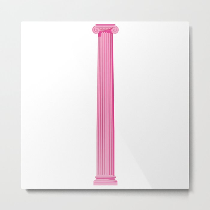 Iconic Pink Ionic Column Metal Print