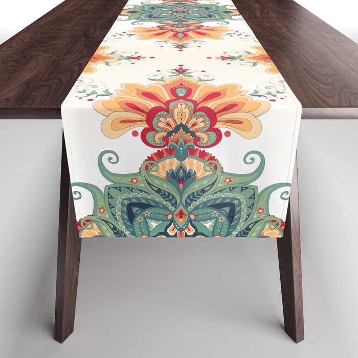 vintage seamless background. Beautiful floral oriental pattern in vintage style.  Table Runner