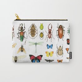 The Usual Suspects - insects on white Carry-All Pouch | Watercolor, Dragonfly, Insects, Painting, Butterfly, Bugs, Stagbeetle, Botany, Beetles, Butterflies 