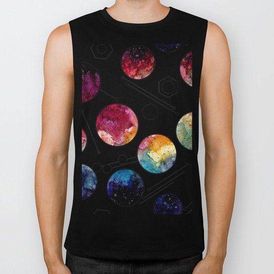 Galaxy Geometric Pattern 10 Biker Tank