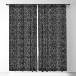 Liquid Light Series 23 ~ Grey Abstract Fractal Pattern Blackout Curtain