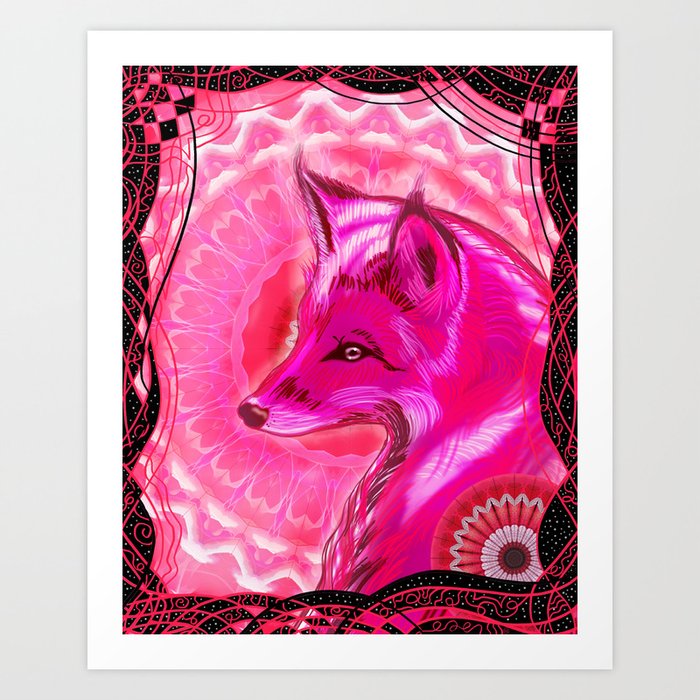 The Pink Fox Art Print