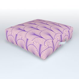 Pink Purple Art Deco Arch Pattern Outdoor Floor Cushion