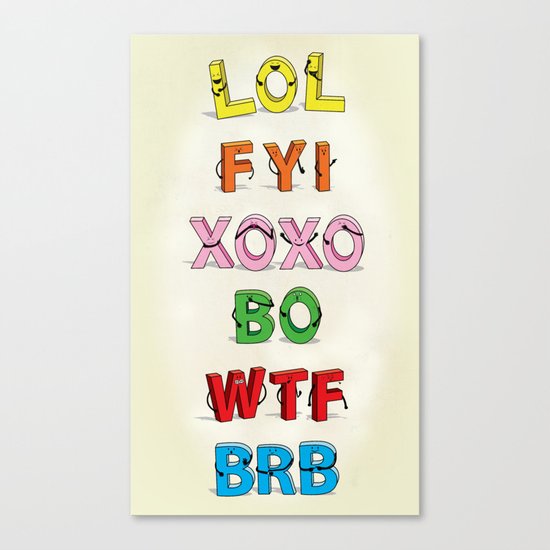 Some Internet Abreviations Canvas Print