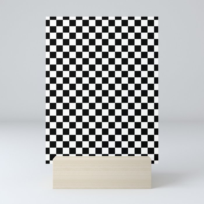 White and Black Checkerboard Mini Art Print