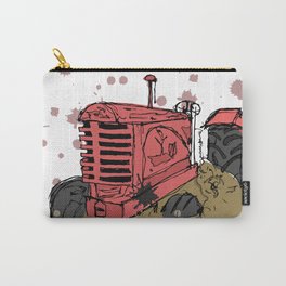 Abandoned red tractor watercolor sketch Carry-All Pouch | Red Green, Splash Paint, Ink Pen, Tractor Sketch, Digital, Drawing, Red Tractor, Farm, Red Vehicule, Watercolor Effect 