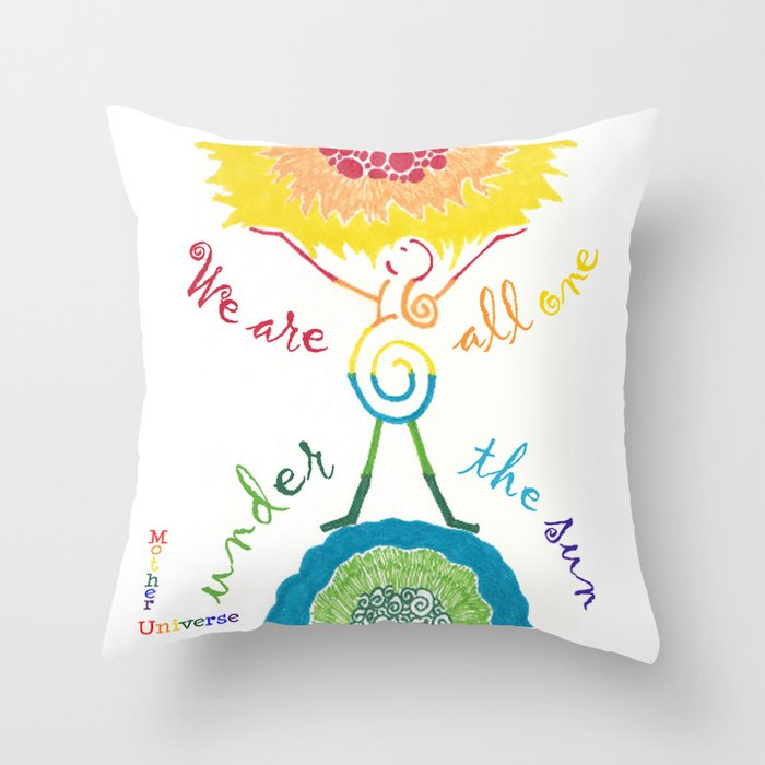 Unity Goddess of the Universe / Rainbow Throw Pillow
