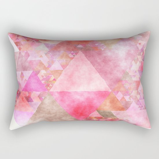Pink triangles - Abstract elegant watercolor pattern Rectangular Pillow