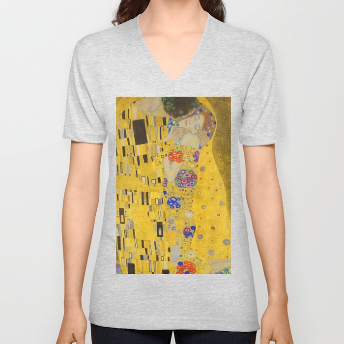 Gustav Klimt The Kiss Detail V Neck T Shirt