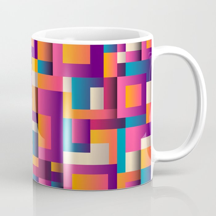Abstract Background Geometry Blocks Squares Coffee Mug
